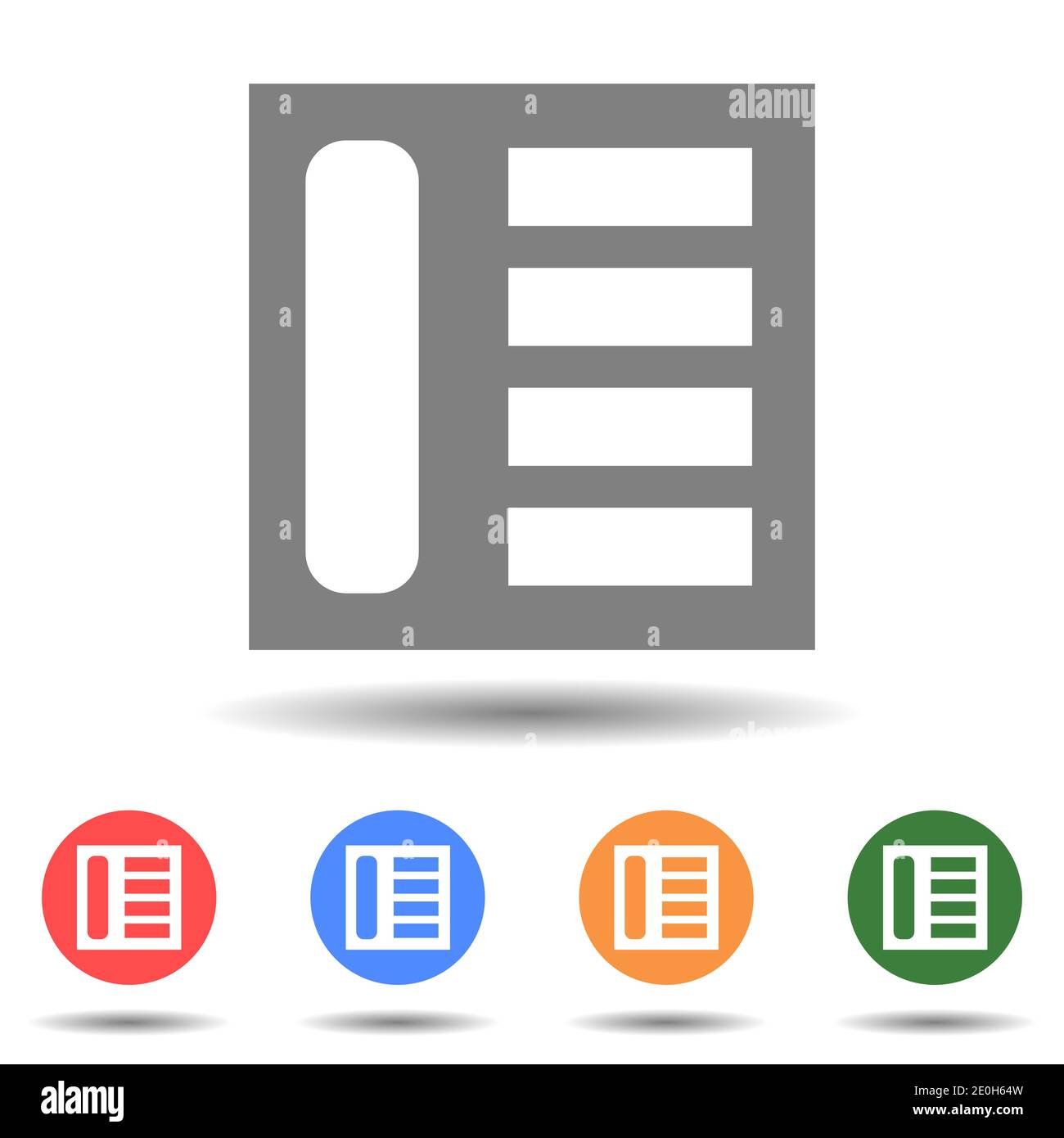 Nachrichten, Artikel Feed Grid Vektor-Symbol Stock Vektor