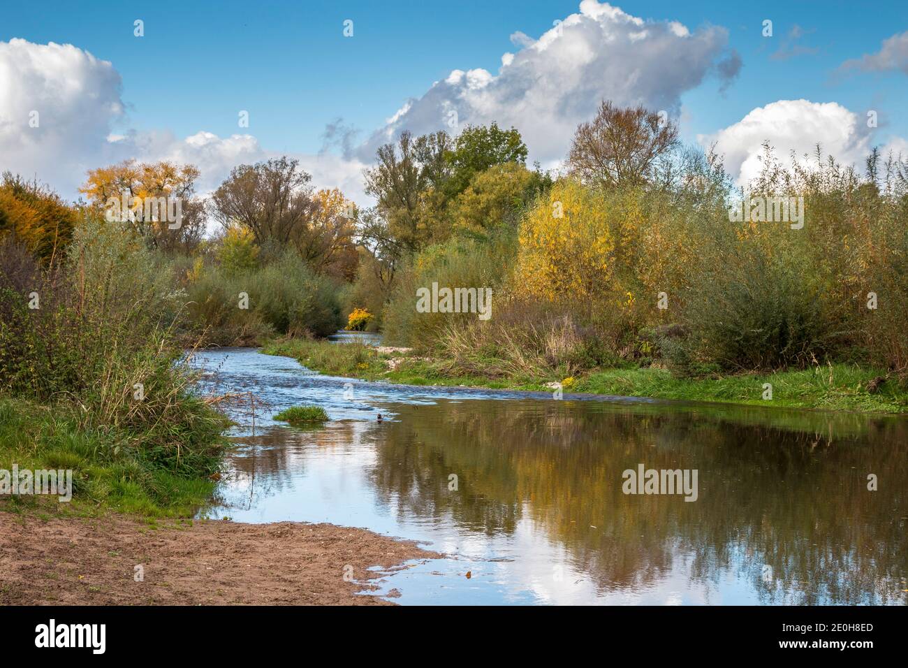 Sauberer Fluss mitten auf dem Land Stockfoto
