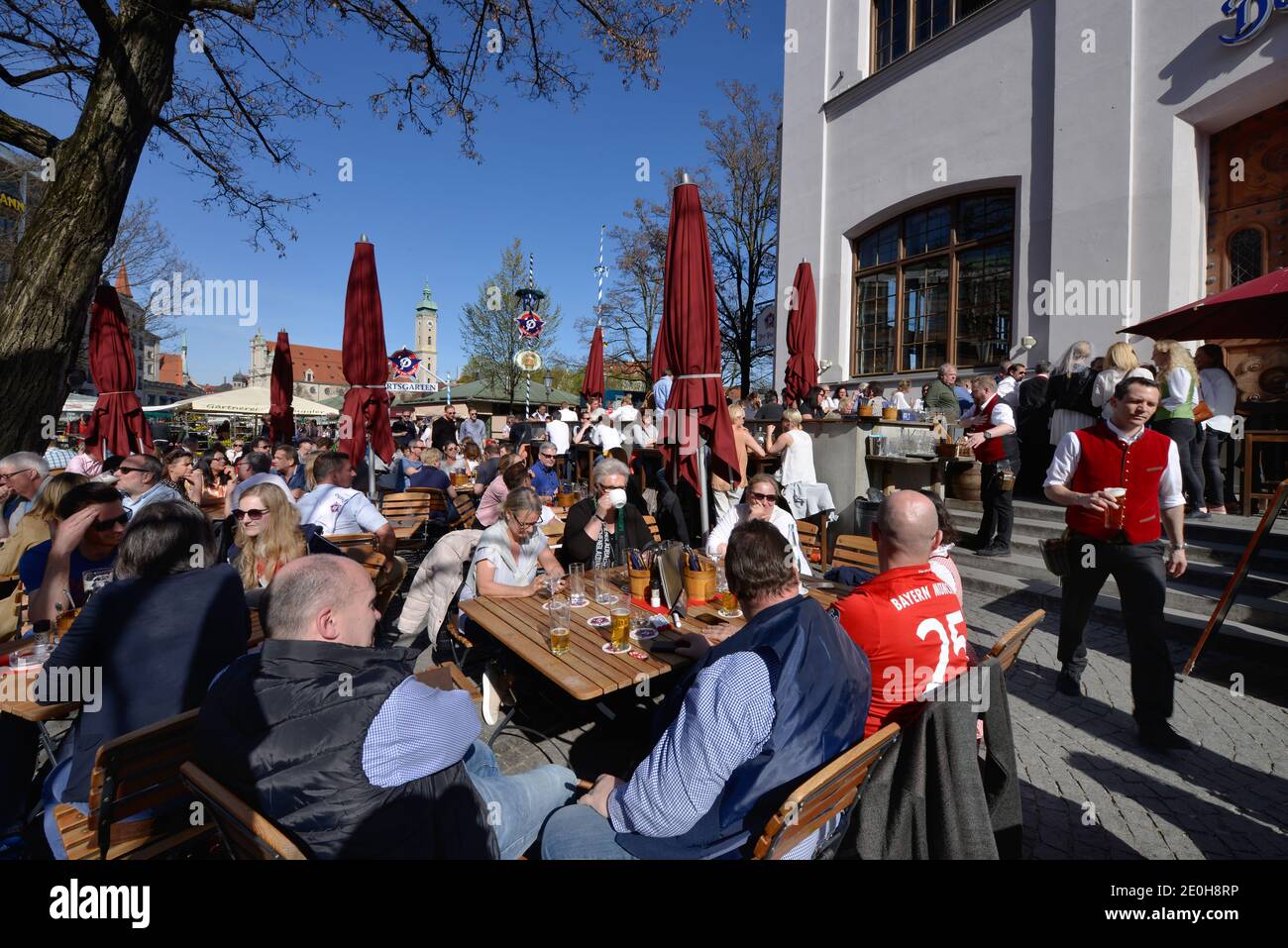Biergarten "Der Pschorr, Viktualienmarkt, Muenchen, Bayern, Deutschland