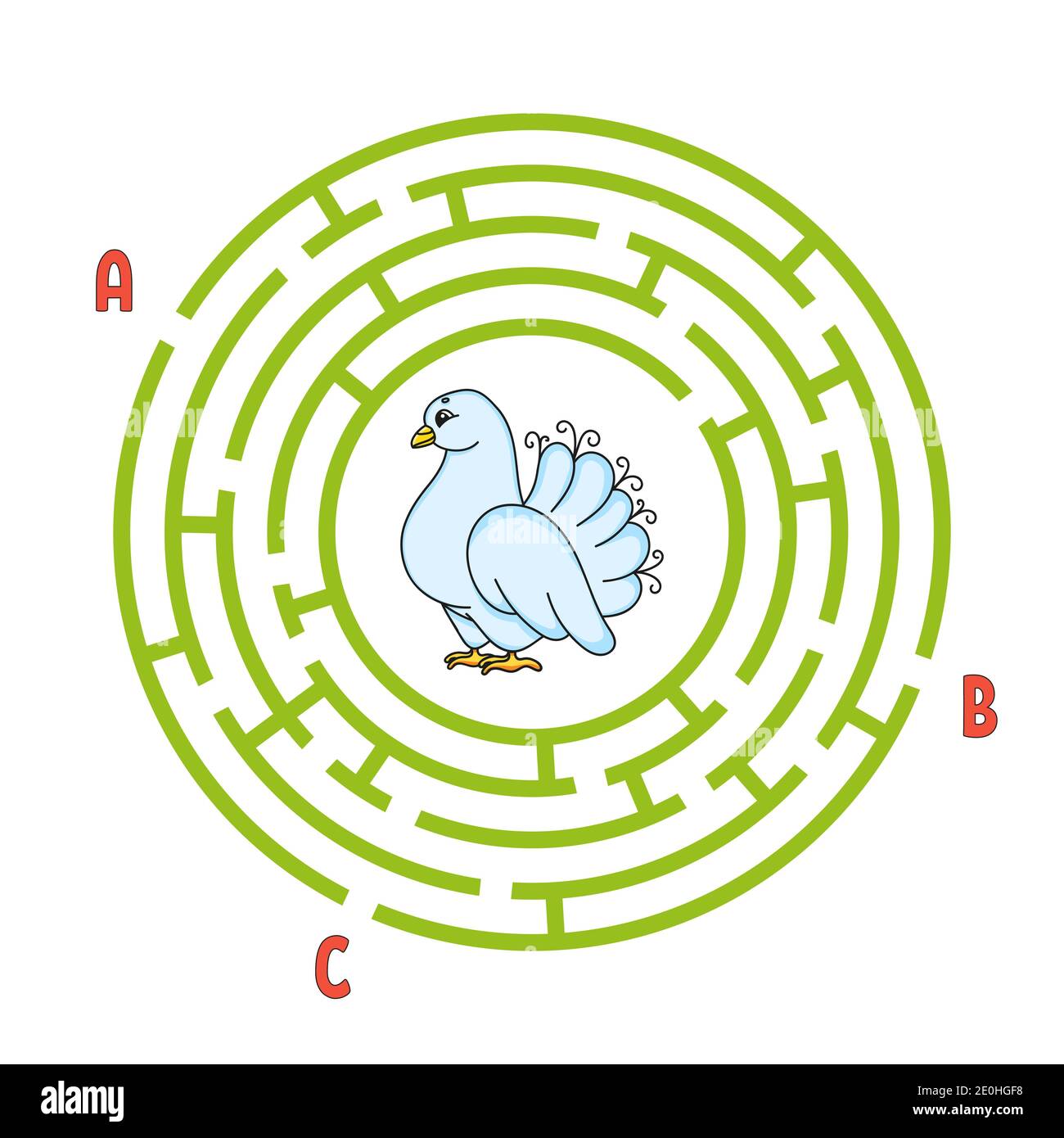 Kreislabyrinth. Spiel für Kinder. Puzzle für Kinder. Rundes Labyrinth ...