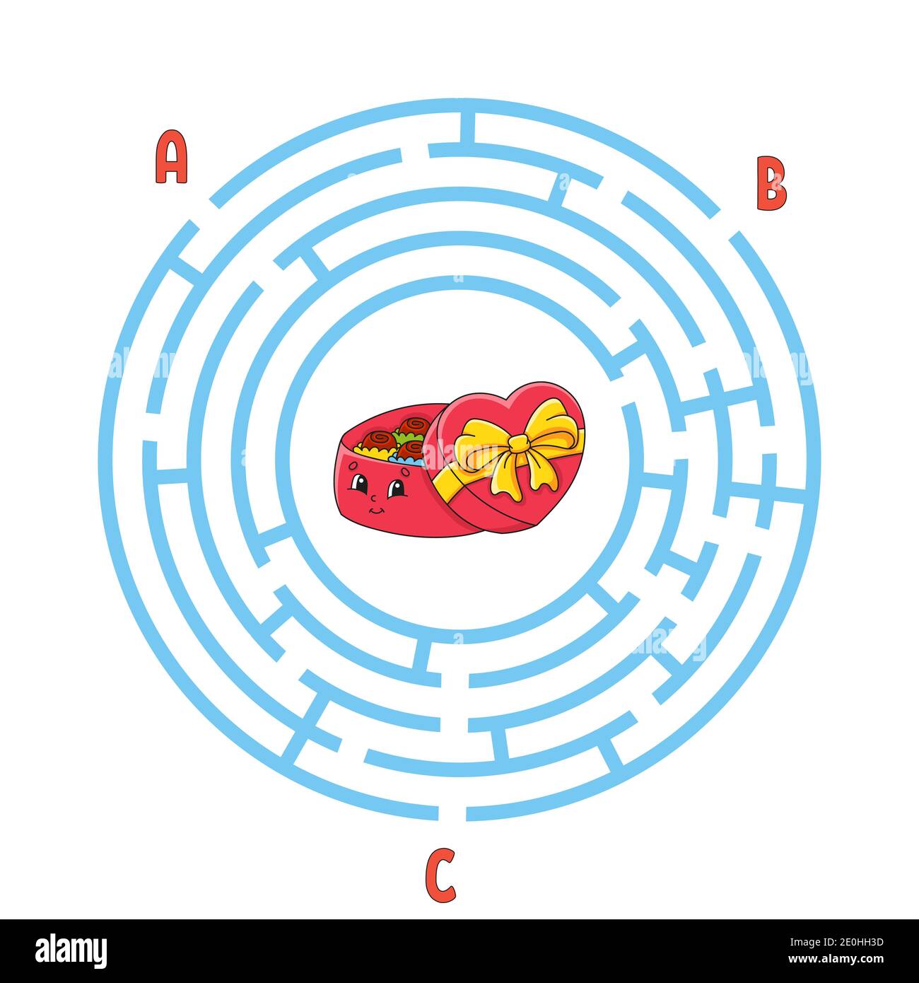 Kreislabyrinth. Spiel für Kinder. Puzzle für Kinder. Rundes Labyrinth ...