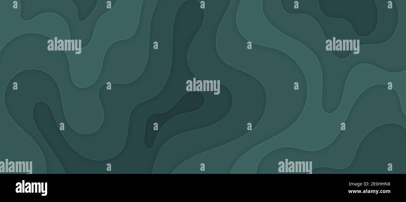 Abstrakt grün Hintergrund Papier geschnitten realistische Relief. Vektorgrafik. Stock Vektor