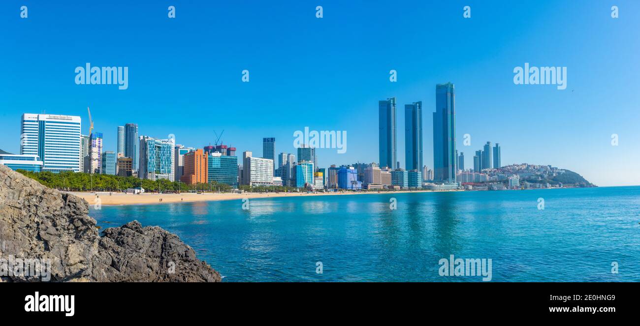 BUSAN, KOREA, 30. OKTOBER 2019: Haeundae Beach in Busan, republik Korea Stockfoto