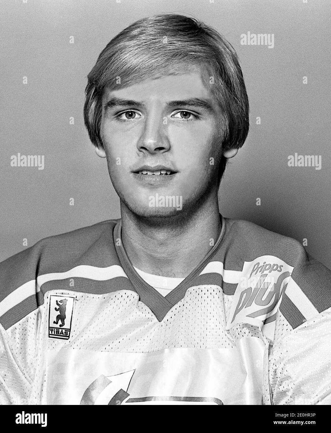 THOMAS ERIKSSON Schwedischen Eishockey Verteidiger in Philadelphia Flyers vor Kanada Cup 1981 Stockfoto