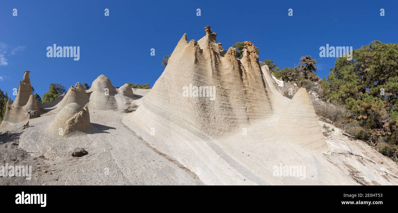 Mondlandschaft Paisaje Lunar auf der Insel Teneriffa, Kanarische Inseln Stockfoto