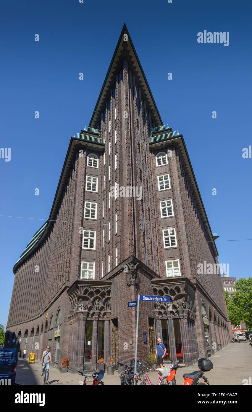 Chilehaus, Fischertwiete, Kontorhausviertel in Hamburg, Deutschland Stockfoto
