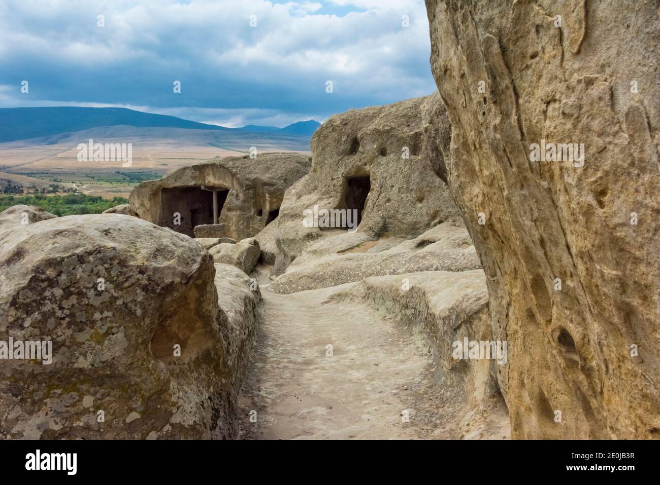 Uplistsikhe Höhlenkomplex, Denkmal der Felsarchitektur, Gori, Georgien Stockfoto