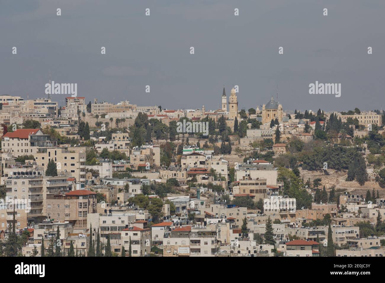 Die Stadt Jerusalem in Israel wurde in der Wüste gebaut. Es ist eine der ältesten Städte der Welt und gilt als heilig von Juden, Muslimen und Christi Stockfoto