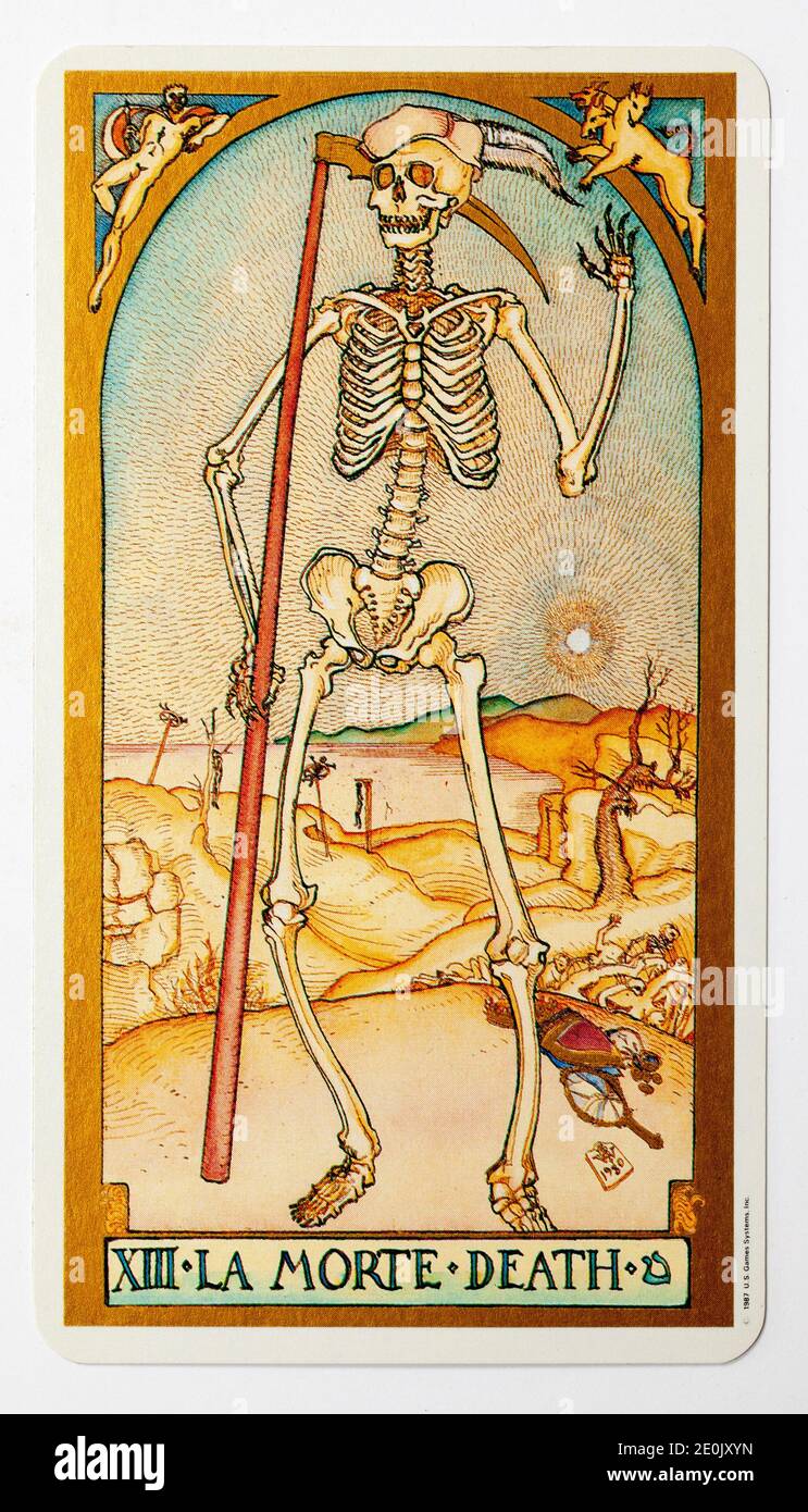 Death Tarot Karte von US Games Systems Ltd Renaissance Deck Stockfoto