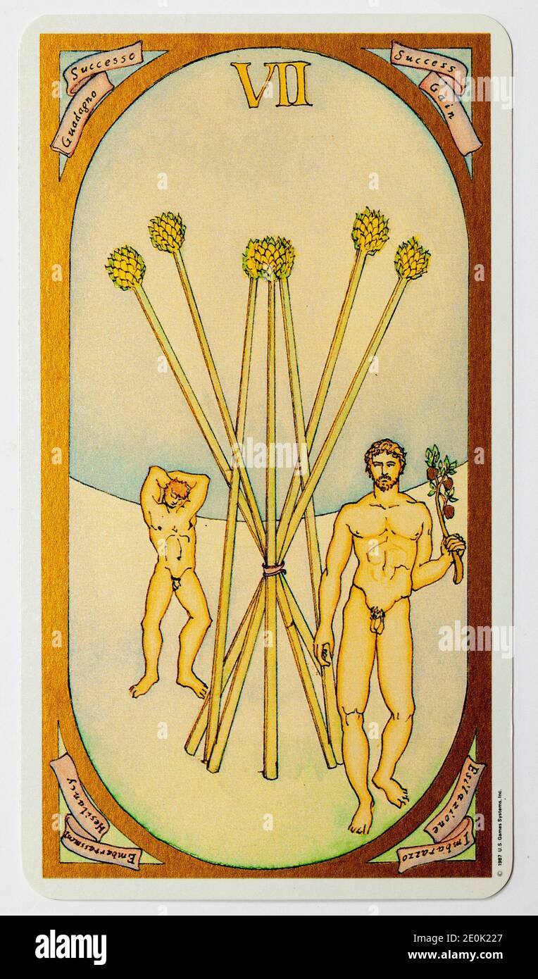 Tarot-Karte von US Games Systems Ltd Renaissance Deck Stockfoto