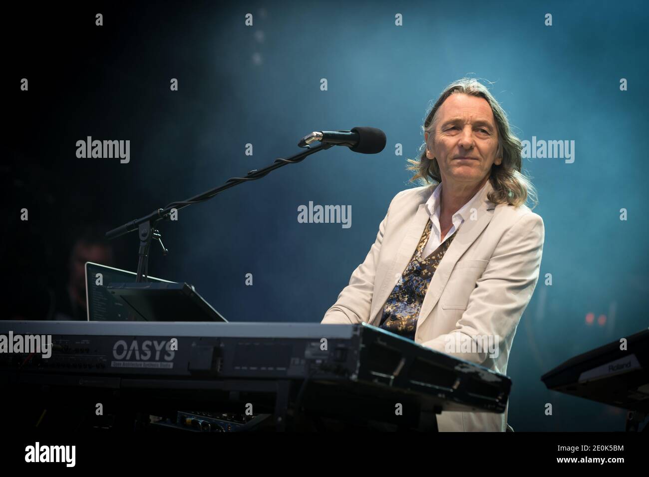 Roger Hodgson (ehemals Supertramp) tritt am 22. Juli 2012 beim Paleo Festival in Nyon auf. Foto von Loona/ABACAPRESS.COM Stockfoto