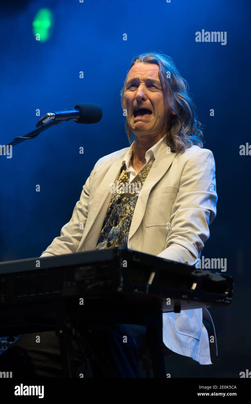 Roger Hodgson (ehemals Supertramp) tritt am 22. Juli 2012 beim Paleo Festival in Nyon auf. Foto von Loona/ABACAPRESS.COM Stockfoto