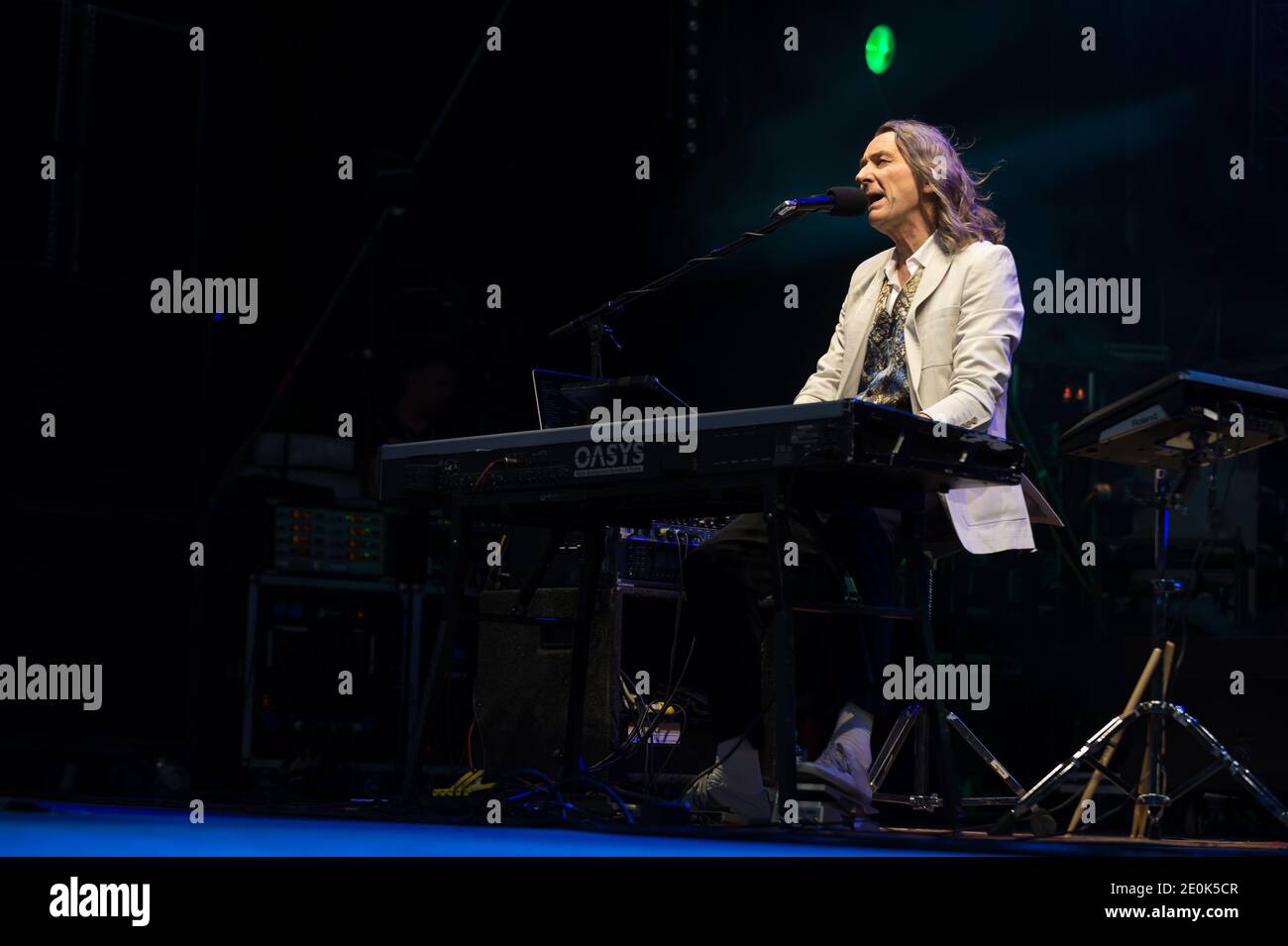 Roger Hodgson (ehemals Supertramp) tritt am 22. Juli 2012 beim Paleo Festival in Nyon auf. Foto von Loona/ABACAPRESS.COM Stockfoto