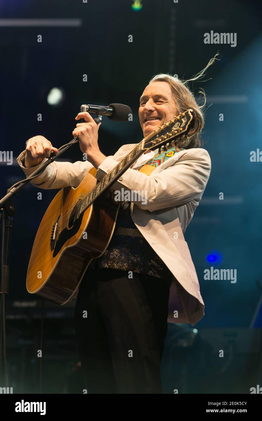 Roger Hodgson (ehemals Supertramp) tritt am 22. Juli 2012 beim Paleo Festival in Nyon auf. Foto von Loona/ABACAPRESS.COM Stockfoto