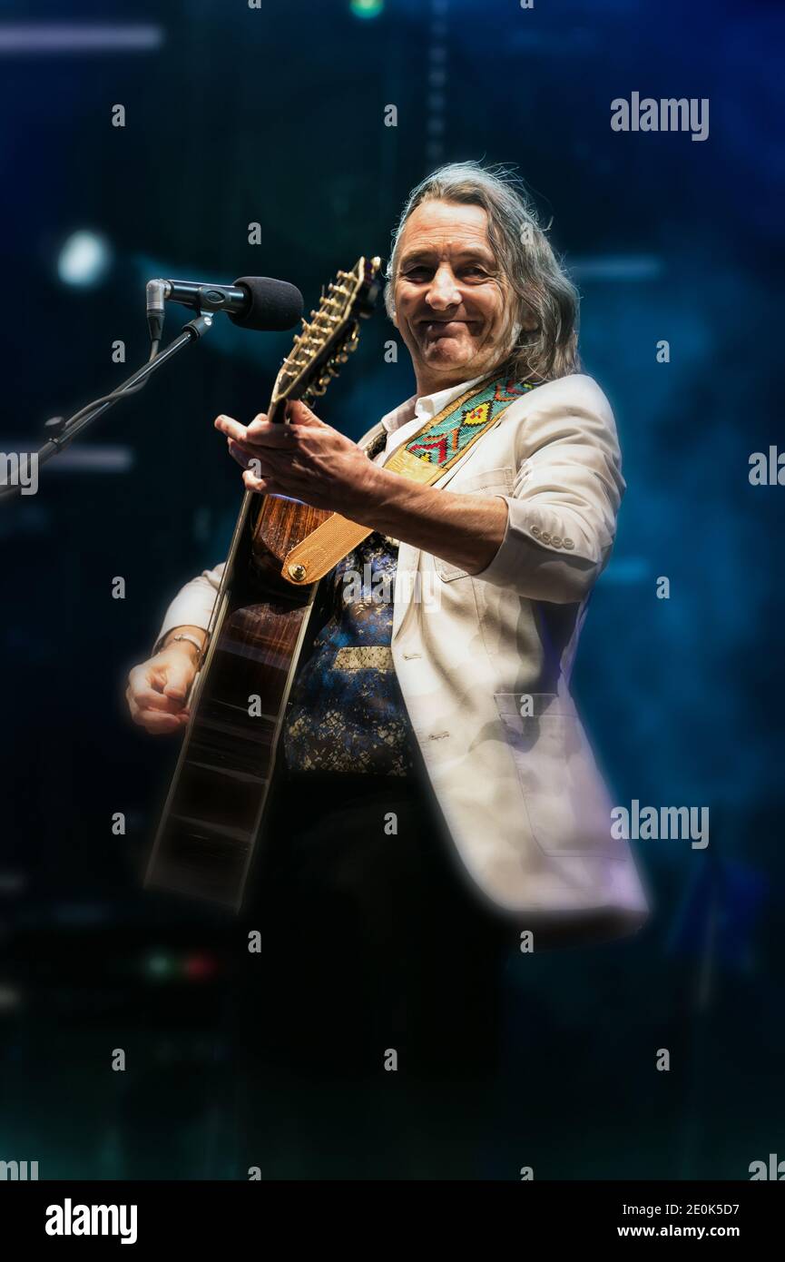 Roger Hodgson (ehemals Supertramp) tritt am 22. Juli 2012 beim Paleo Festival in Nyon auf. Foto von Loona/ABACAPRESS.COM Stockfoto