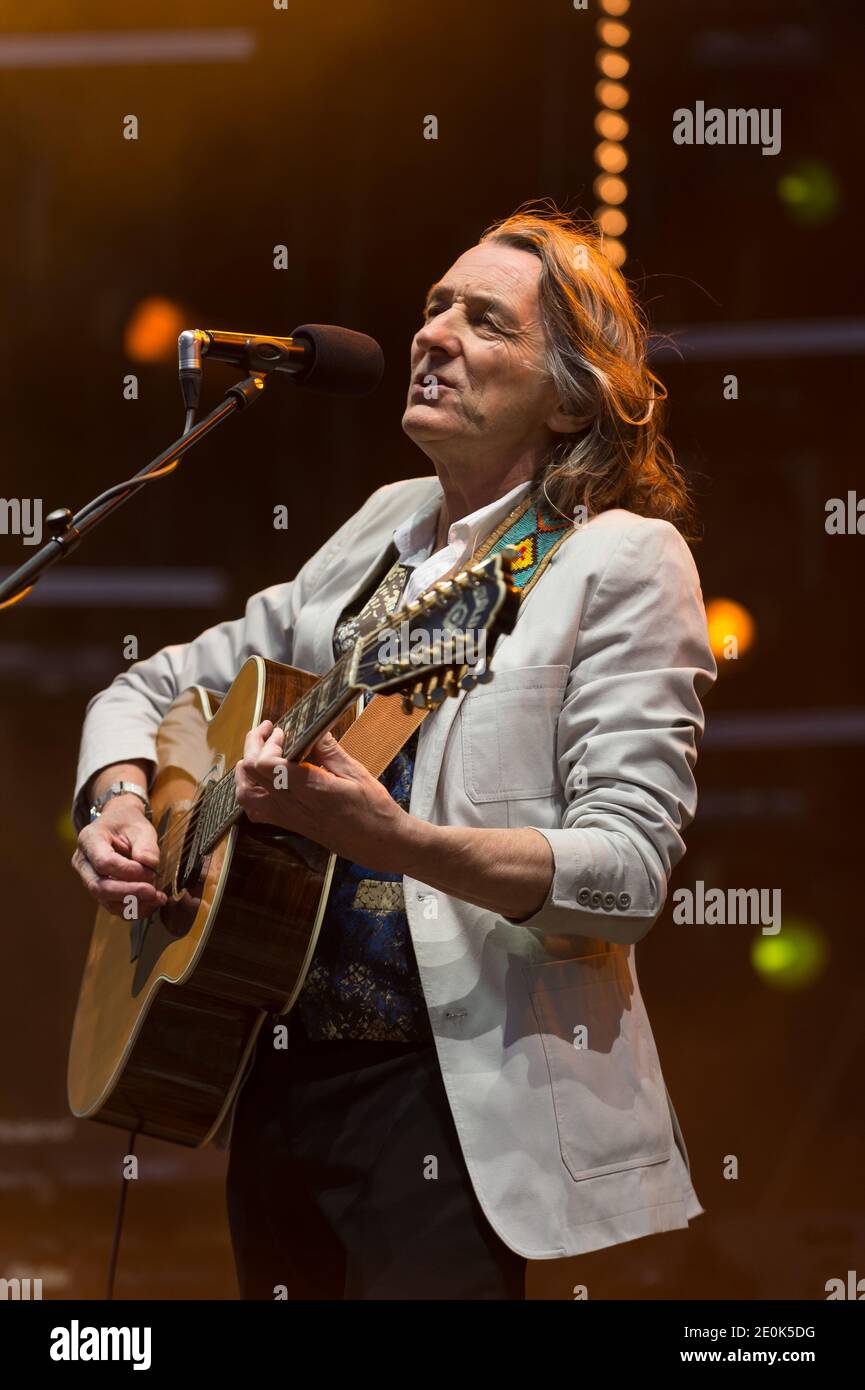 Roger Hodgson (ehemals Supertramp) tritt am 22. Juli 2012 beim Paleo Festival in Nyon auf. Foto von Loona/ABACAPRESS.COM Stockfoto