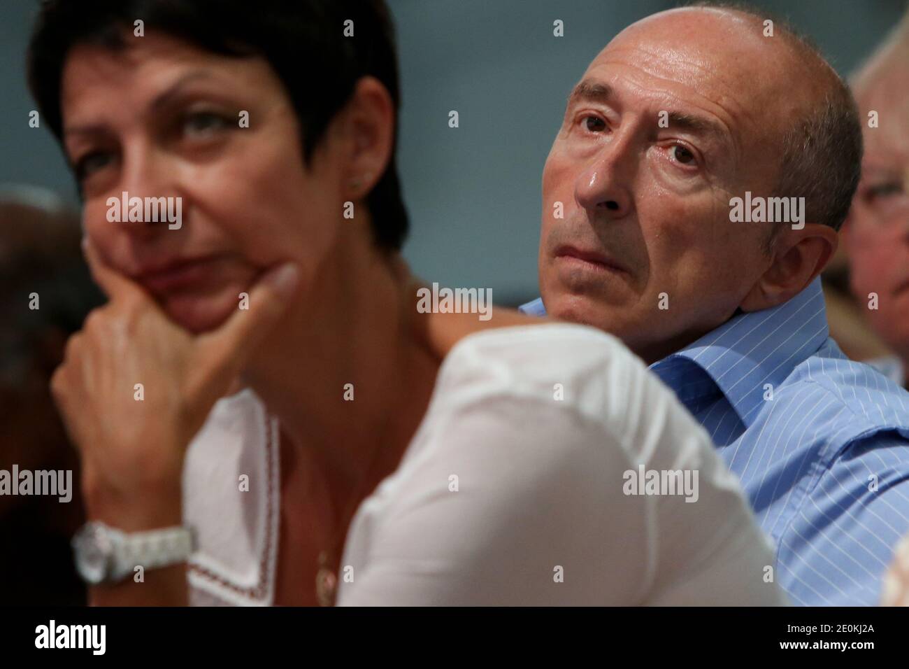 Lyoner Bürgermeister Gerard Collomb am letzten Tag der jährlichen Sommeruniversität der Sozialistischen Partei Frankreichs (PS) am 25. August 2012 in La Rochelle, Westfrankreich. Foto von Stephane Lemouton/ABACAPRESS.COM. Stockfoto