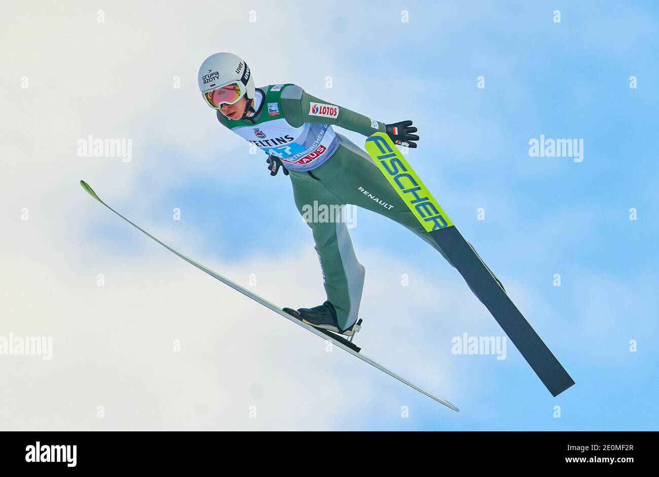 Aleksander, ZNISZCZOL, POL im Einsatz beim Vierschanzentournee Skisprung im Olympiastadion, große Olympiaschanze in Garmisch-Partenkirchen, Bayern, Deutschland, 01. Januar 2021. © Peter Schatz / Alamy Live News Stockfoto
