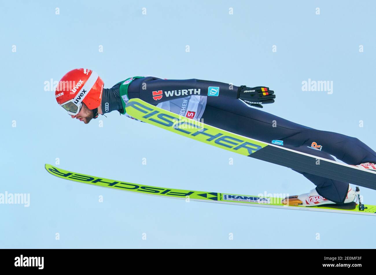 Markus EISENBICHLER, GER in Aktion beim Vierschanzentournee Skisprung im Olympiastadion, große Olympiaschanze in Garmisch-Partenkirchen, Bayern, Deutschland, 01. Januar 2021. © Peter Schatz / Alamy Live News Stockfoto