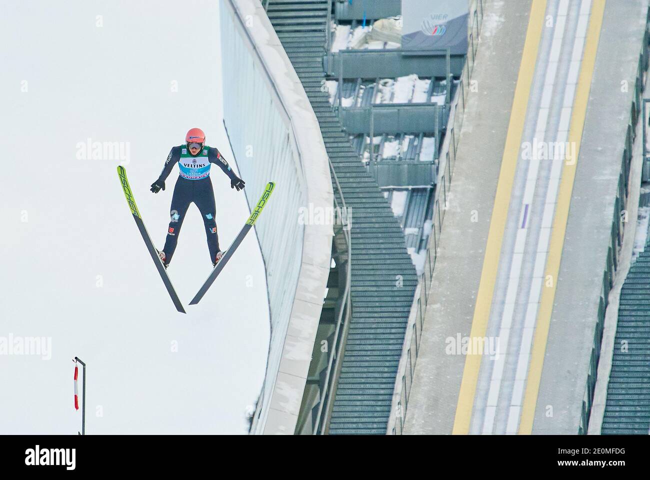 Karl GEIGER, GER in Aktion beim Vierschanzentournee Skisprung im Olympiastadion, große Olympiaschanze in Garmisch-Partenkirchen, Bayern, Deutschland, 01. Januar 2021. © Peter Schatz / Alamy Live News Stockfoto