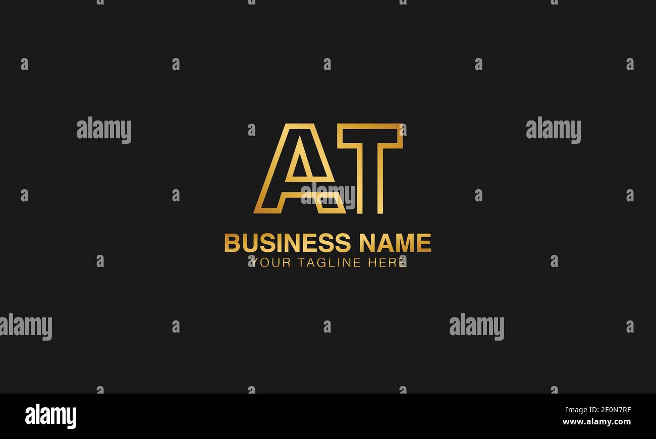 AT A T Initial Logo - anfängliche abstrakte moderne minimal kreative Logo, Vektor-Vorlage Bild. Luxus-Logo. Typografie Initialen Logo. Stock Vektor