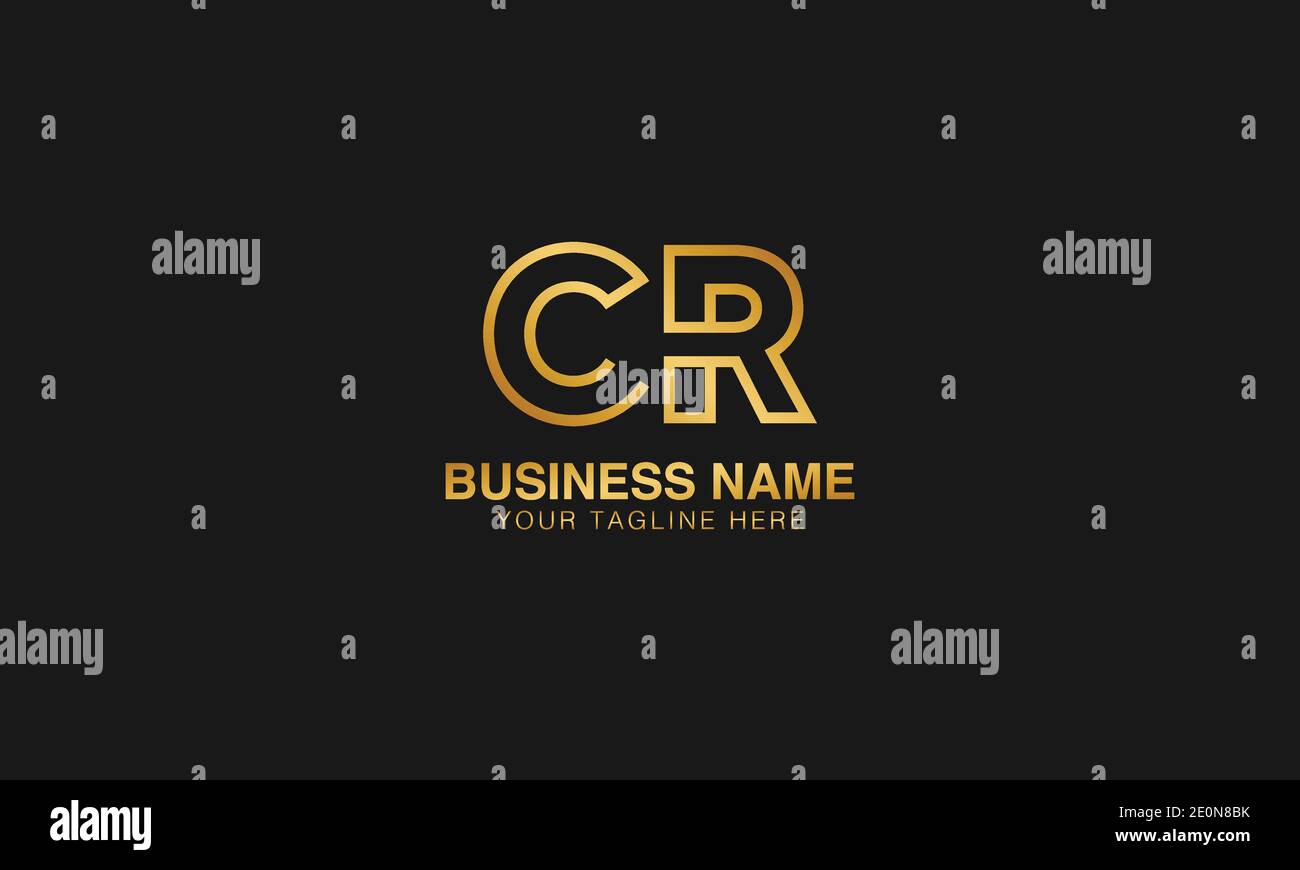 CR C R ursprüngliche Buchstaben Typografie Logo Design Vektor Stock Vektor
