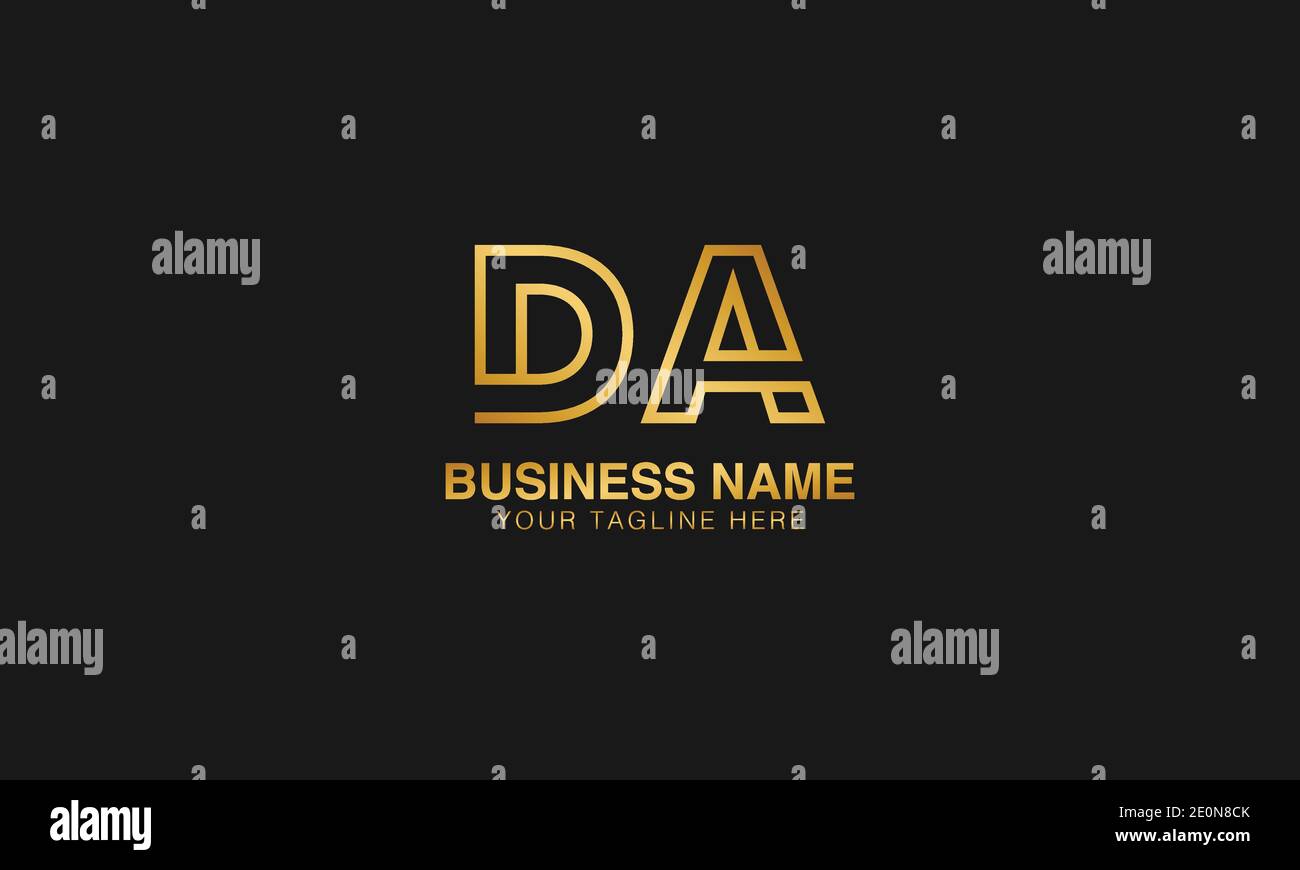 DA D EINE anfängliche Buchstaben Typografie Logo Design Vektor Stock Vektor