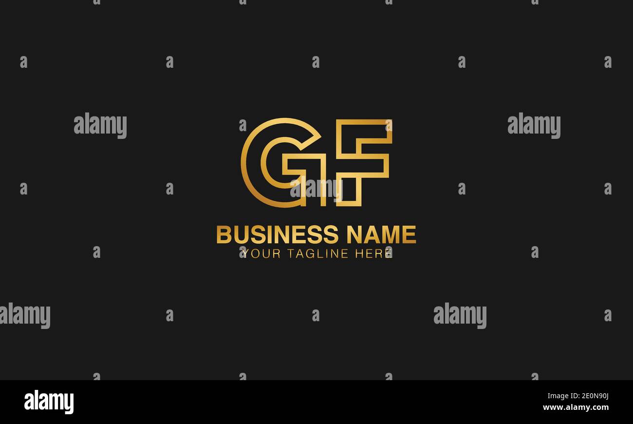 GF G F anfängliche Buchstaben Typografie Logo Design Vektor Stock Vektor
