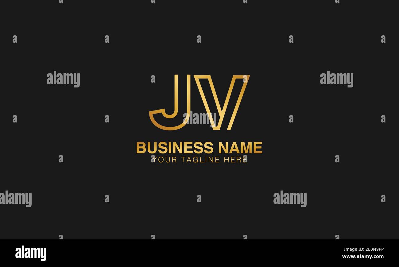 JV J V anfängliche Buchstaben Typografie Logo Design Vektor Stock Vektor