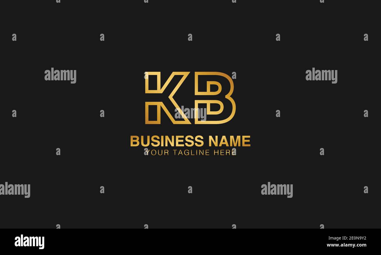 KB K B Initial Based Letter Typography Logo Design Vektor Stock Vektor
