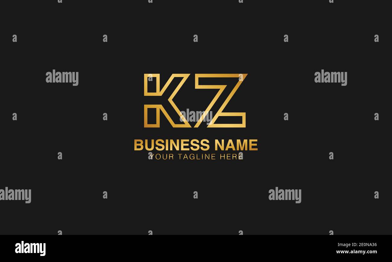 KZ K Z anfänglich basierte Buchstaben Typografie Logo Design Vektor Stock Vektor