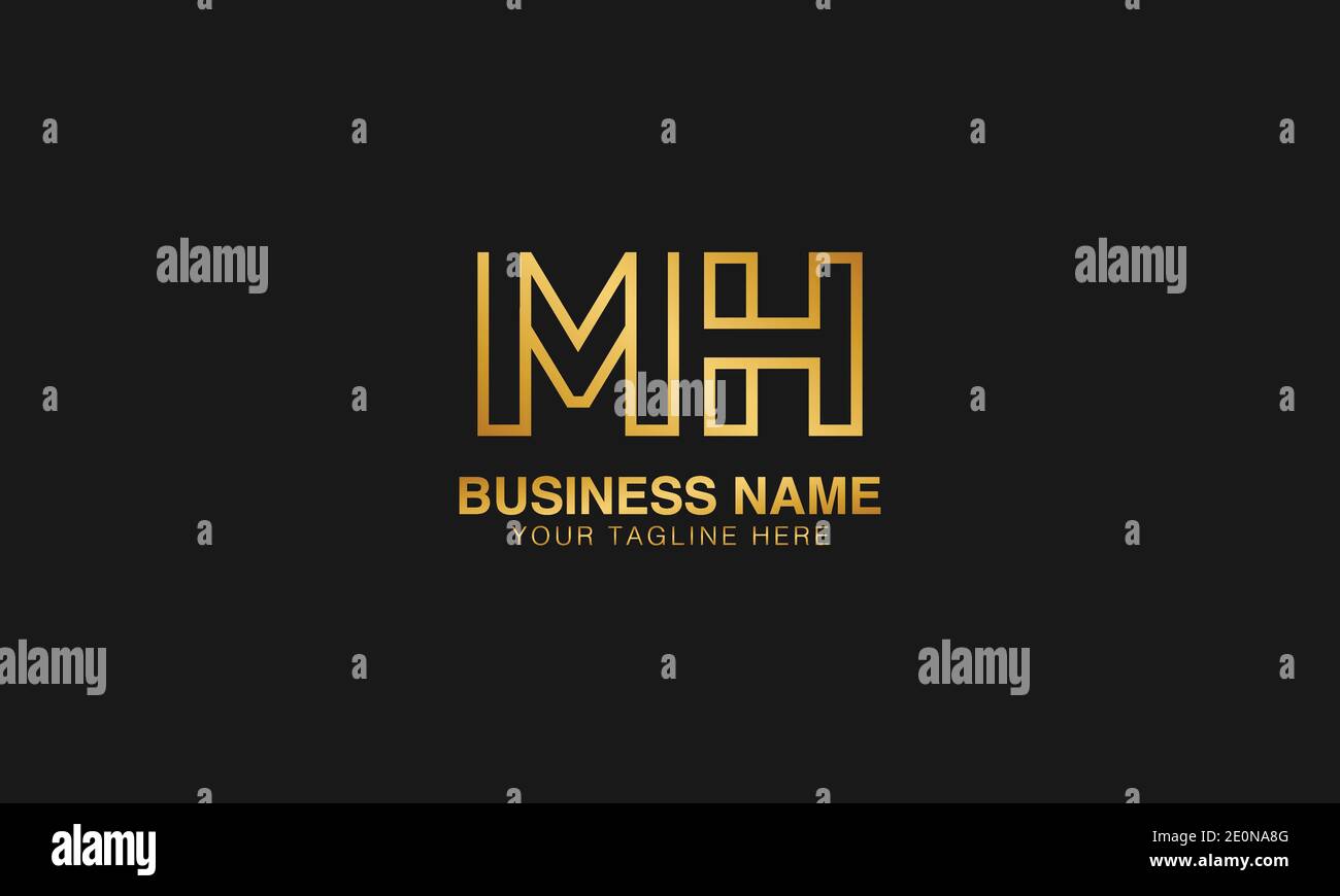 MH M H anfängliche Buchstaben Typografie Logo Design Vektor Stock Vektor