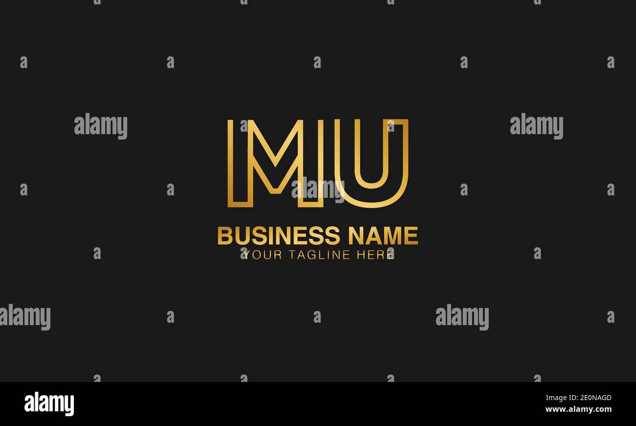 Mu M U Initial Based Letter Typography Logo Design Vektor Stock Vektor