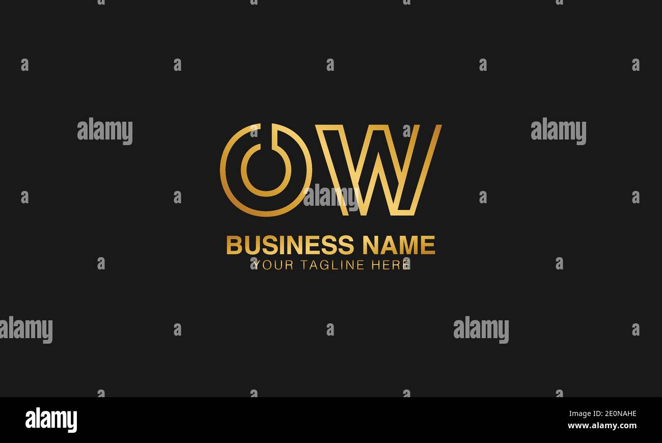 OW O W anfängliche Buchstaben Typografie Logo Design Vektor Stock Vektor