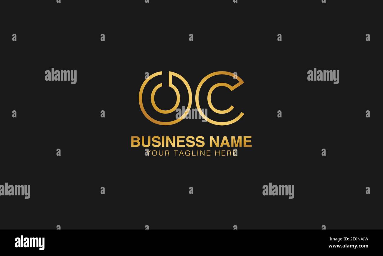 OC O C anfängliche Buchstaben Typografie Logo Design Vektor Stock Vektor