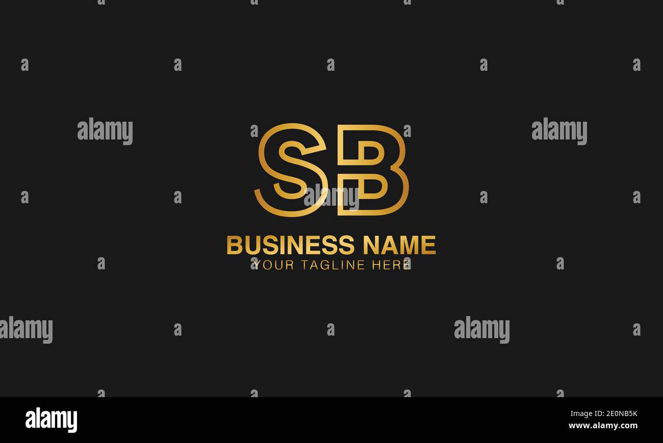 SB S B Initial Based Letter Typography Logo Design Vektor Stock Vektor