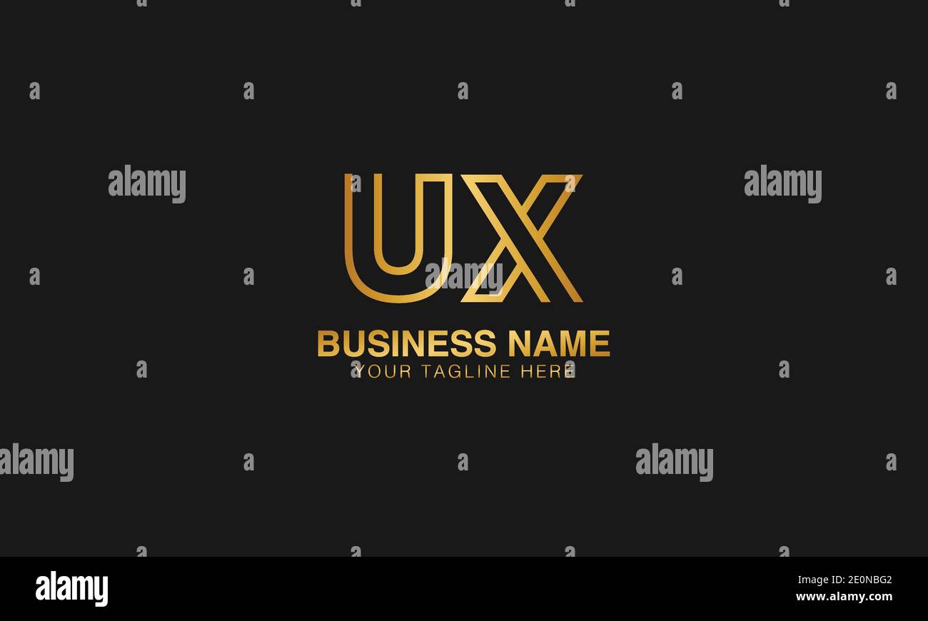 UX U X anfängliche Buchstaben Typografie Logo Design Vektor Stock Vektor
