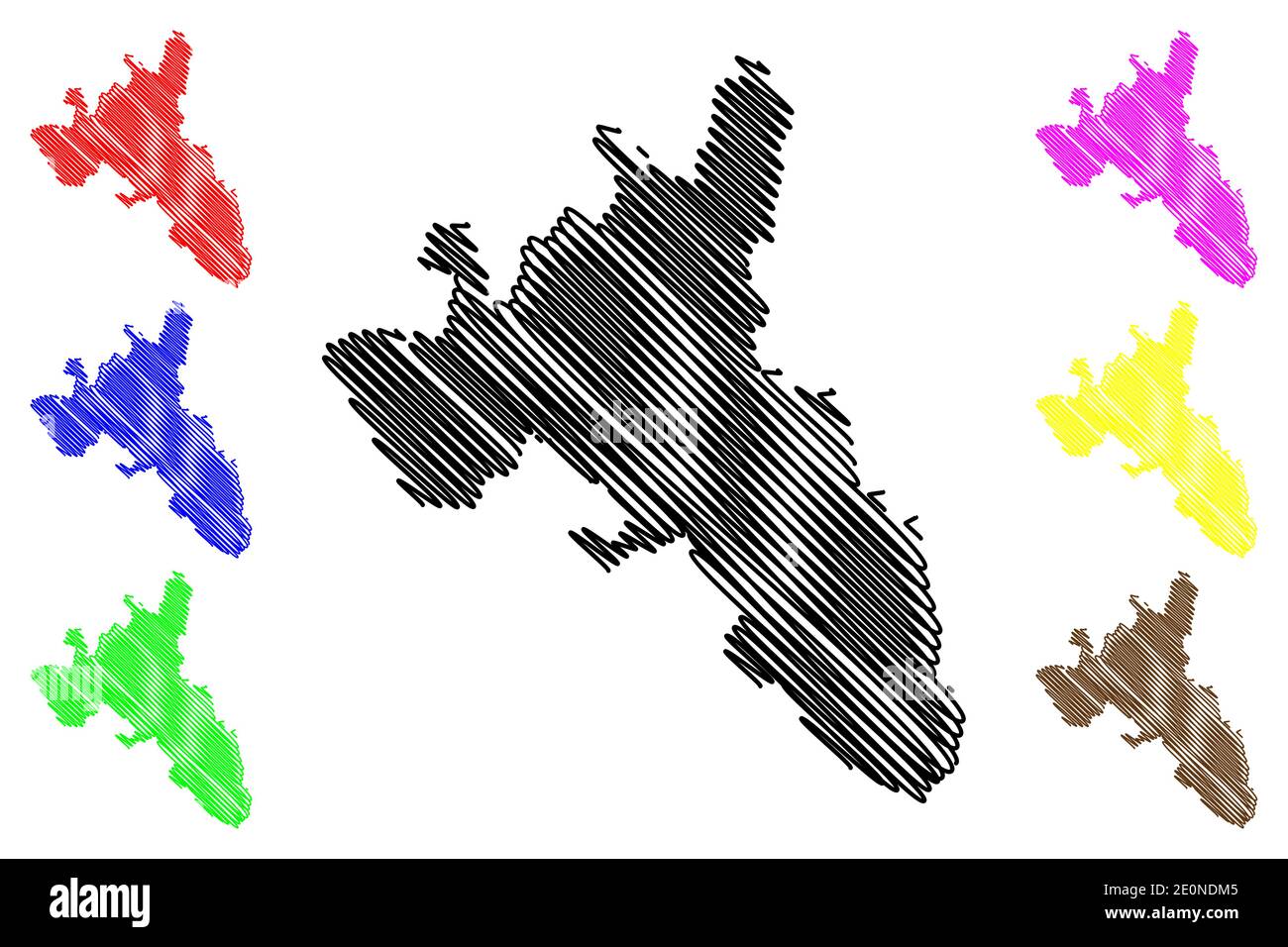 Nakuru County (Republik Kenia, Rift Valley Province) Karte Vektorgrafik, Skizze Nakuru Karte Stock Vektor