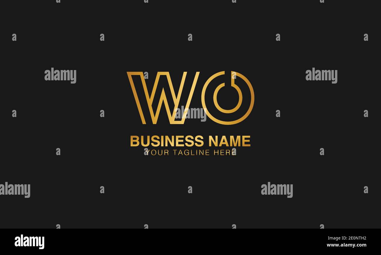 WO W O Initial Logo - anfängliche abstrakte moderne minimal kreative Logo, Vektor-Vorlage Bild. Luxus-Logo. Typografie Initialen Logo. Stock Vektor