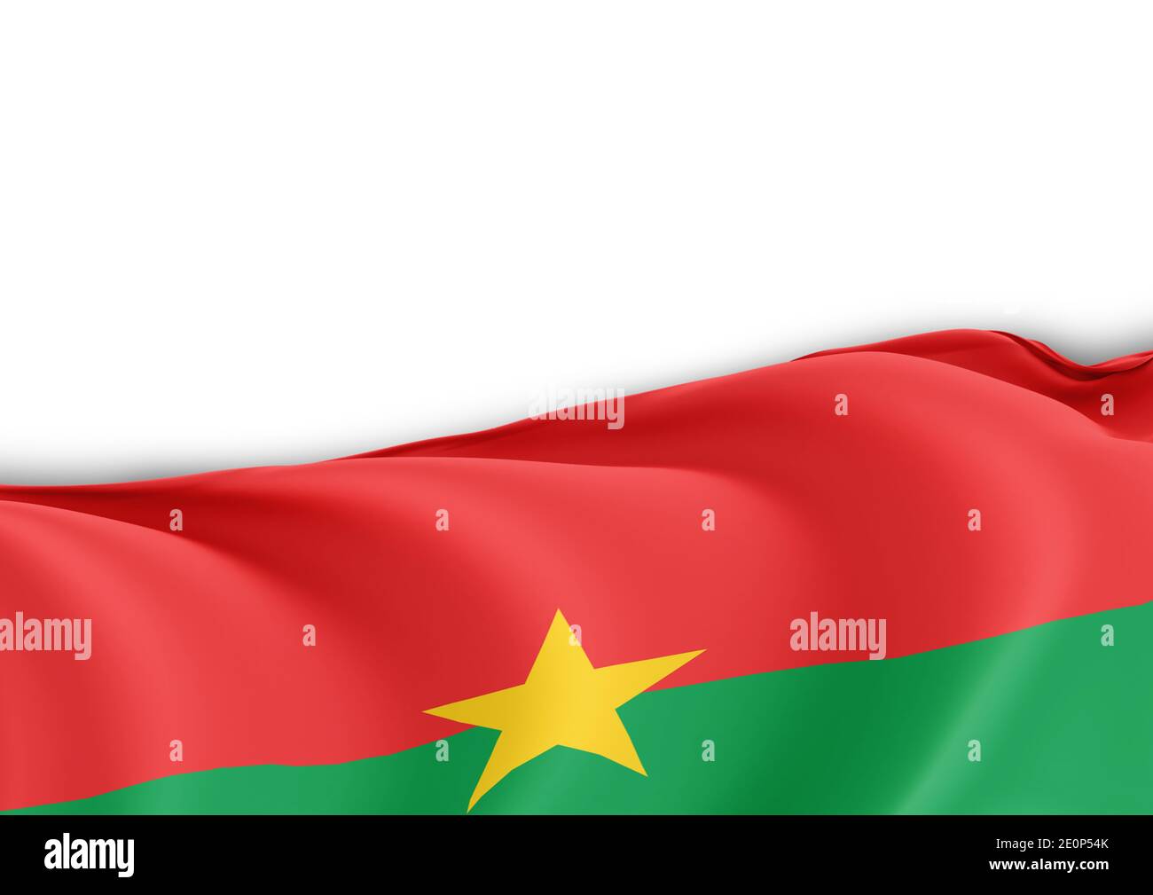 Burkina Faso Nationalflagge auf weißem Hintergrund Stockfoto