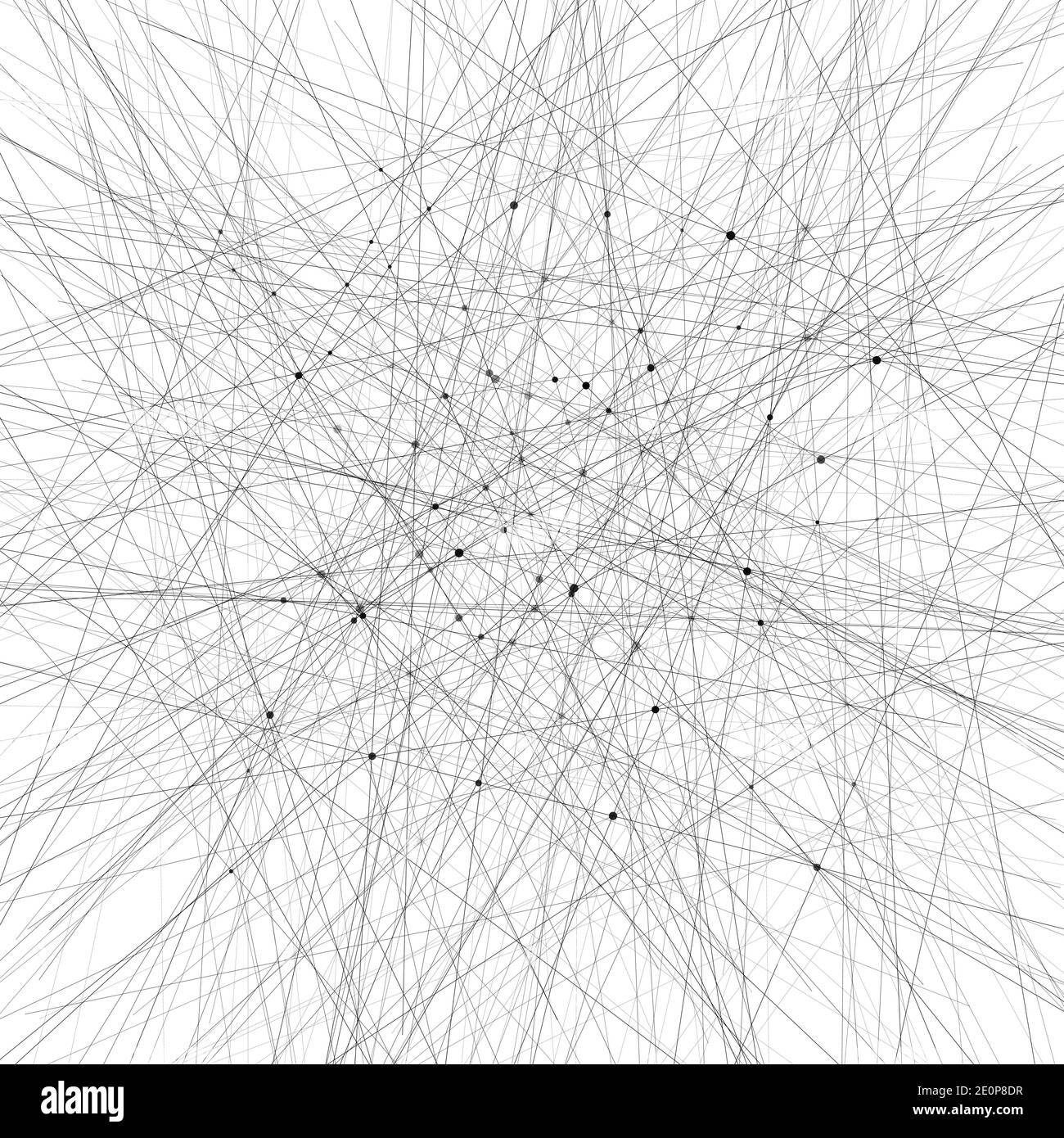 Neuronale Verbindungen. Künstliche Intelligenz. Viele lineare Verbindungen. Big-Data-Konzept. Abstrakter Technologiehintergrund. Vektorgrafik. Stock Vektor