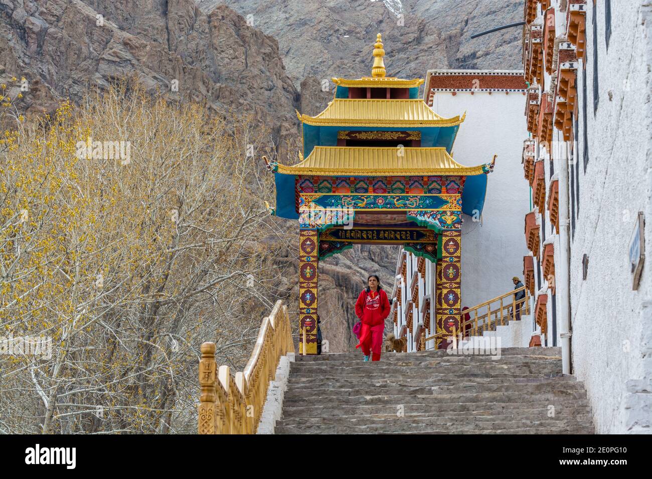 Tibetische traditionelle Gebäude des Hemis Kloster in Leh, Ladakh, Jammu und Kaschmir Stockfoto