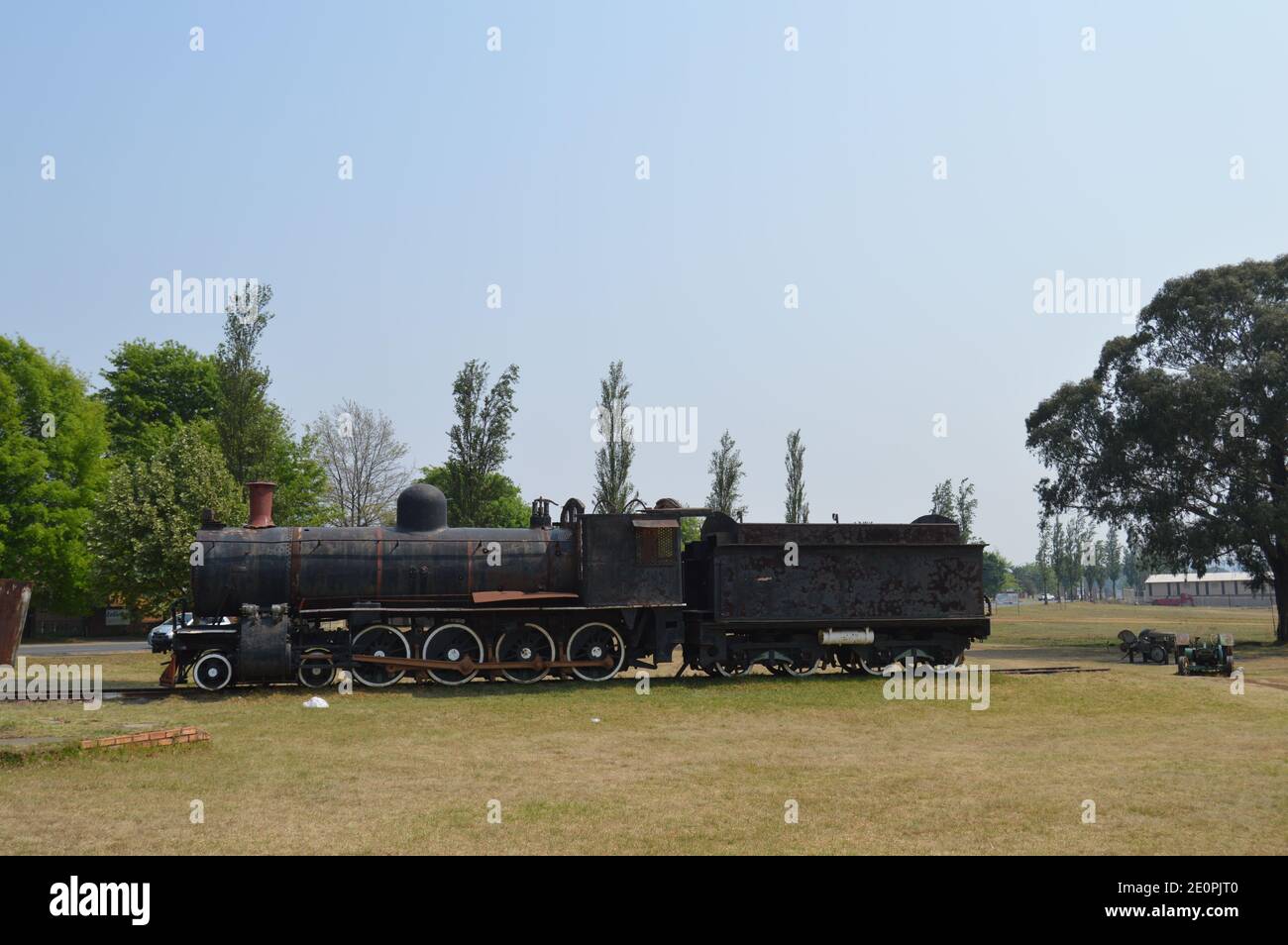 Eine alte Lokomotive in einem Park im Süden Afrika Stockfoto