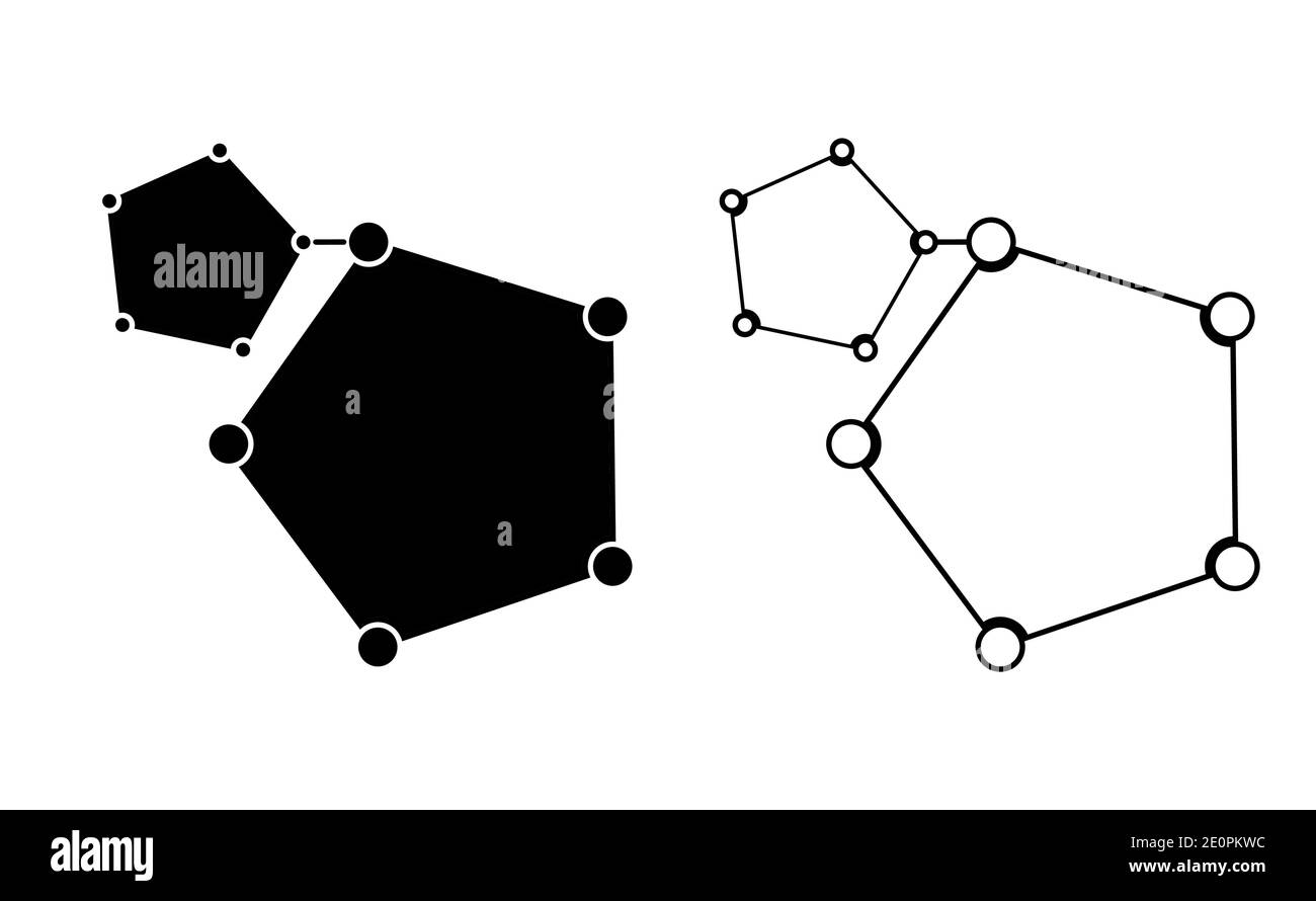 Abstrakte Moleküle und globaler Kommunikationsvektor für soziale Medien. Gradient Gold Metall mit dunklem Hintergrund Stock Vektor