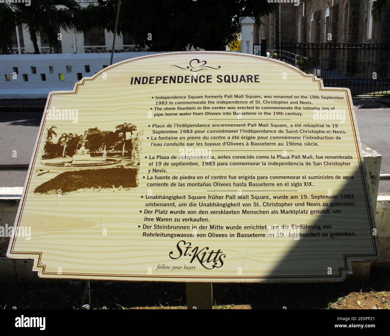 Karibik: St. Kitts und Nevis: St. Kitts: Basseterre: Independence Square Stockfoto