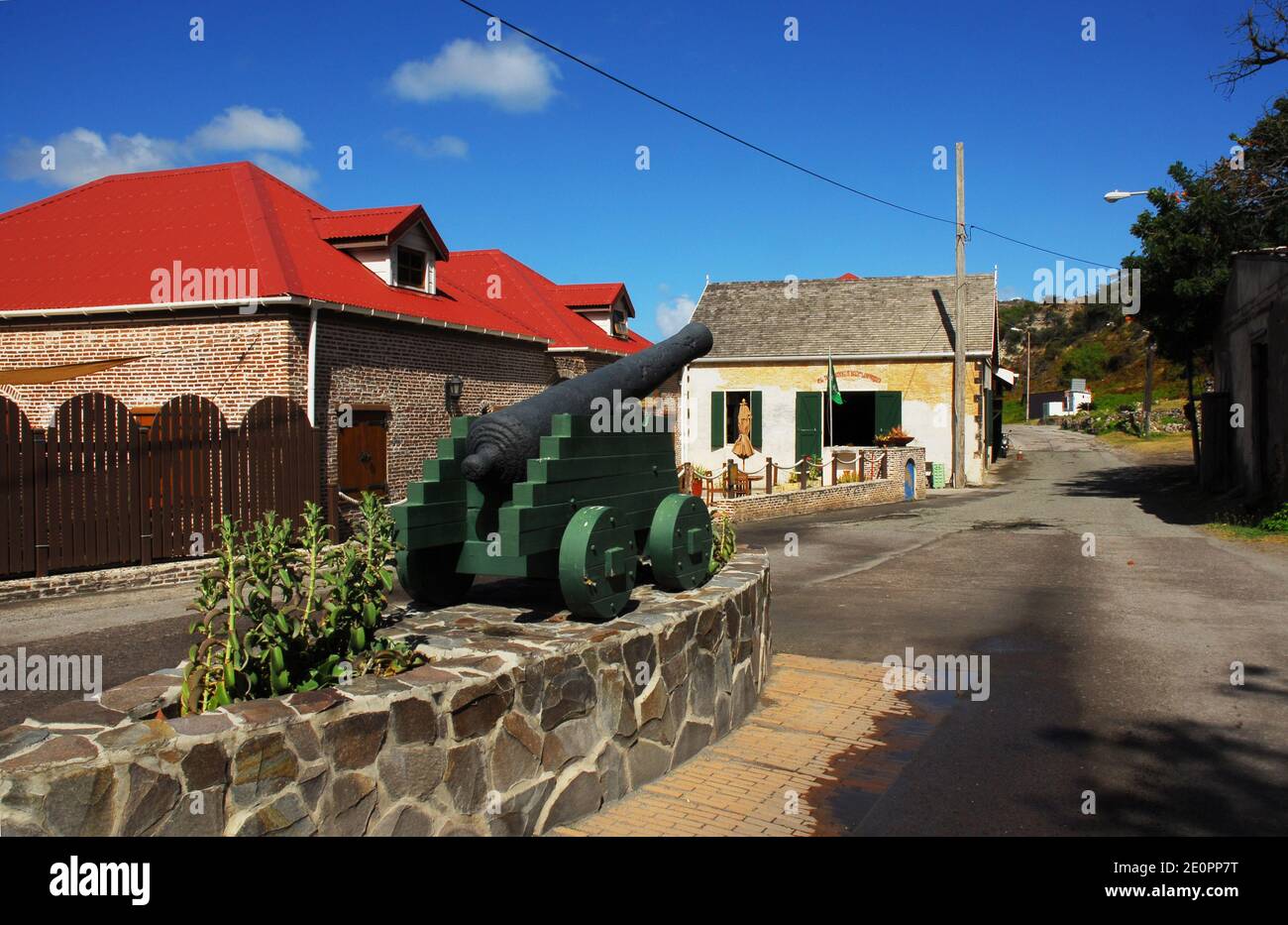 Niederländische Antillen: St Eustatius: Oranjestad Stockfoto
