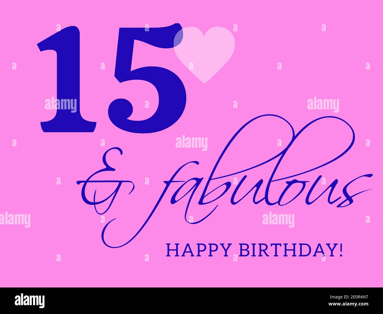 15. Happy Birthday Karte Illustration im Retro-Stil. Stockfoto