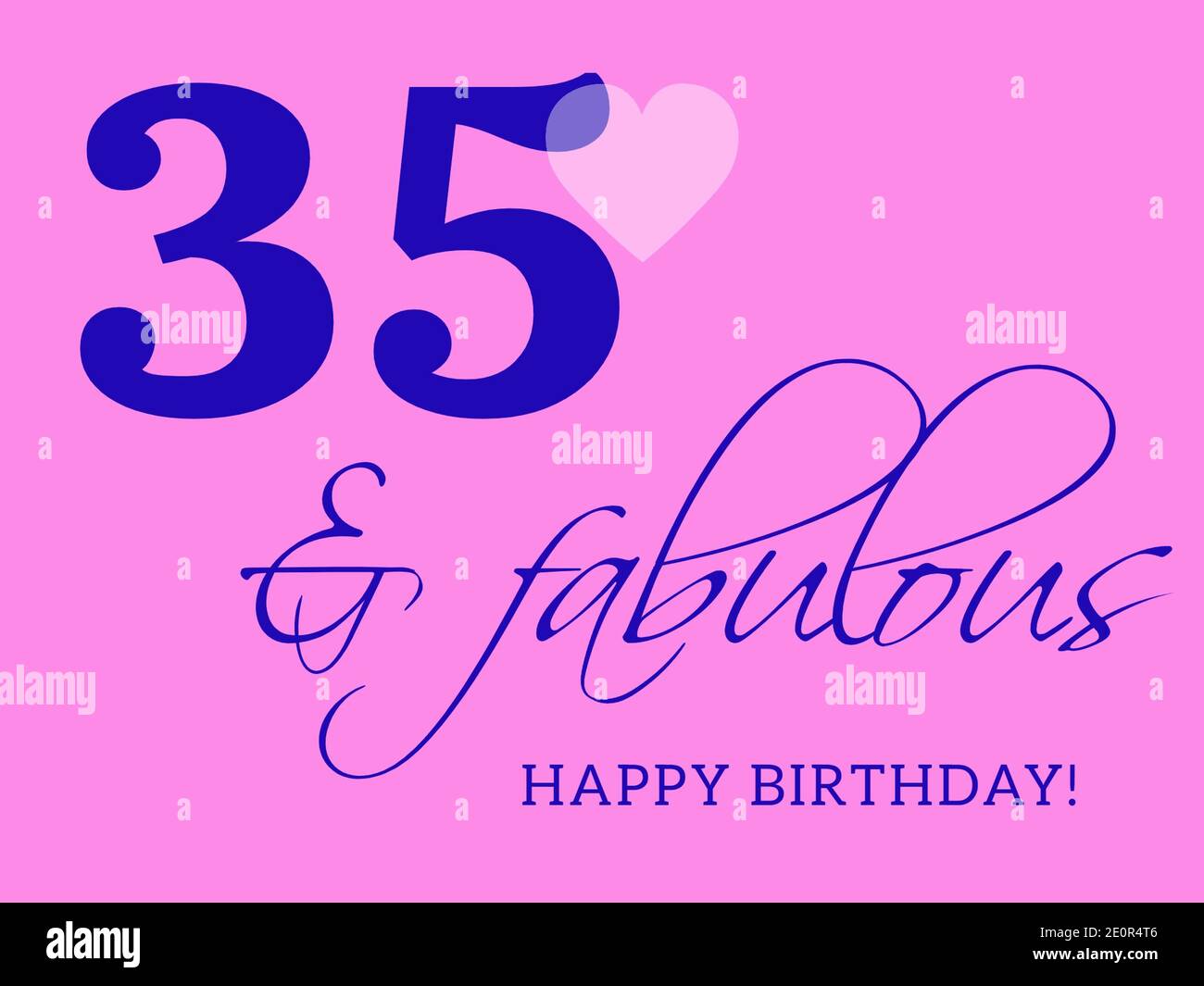 35. Happy Birthday Karte Illustration im Retro-Stil. Stockfoto