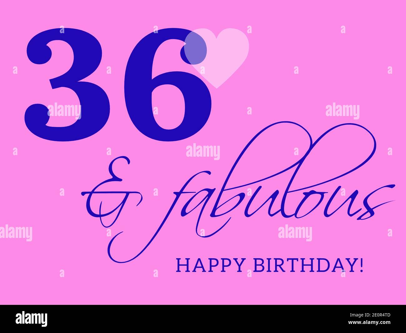 36. Happy Birthday Karte Illustration im Retro-Stil. Stockfoto