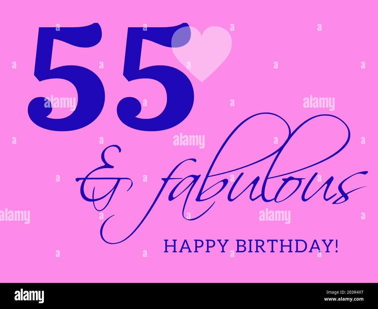 55. Happy Birthday Karte Illustration im Retro-Stil. Stockfoto